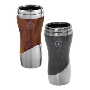 Stainless Steel and wood tumblers are still Mercedes-Benz apparel
