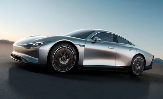Mercedes concept electric car in silver