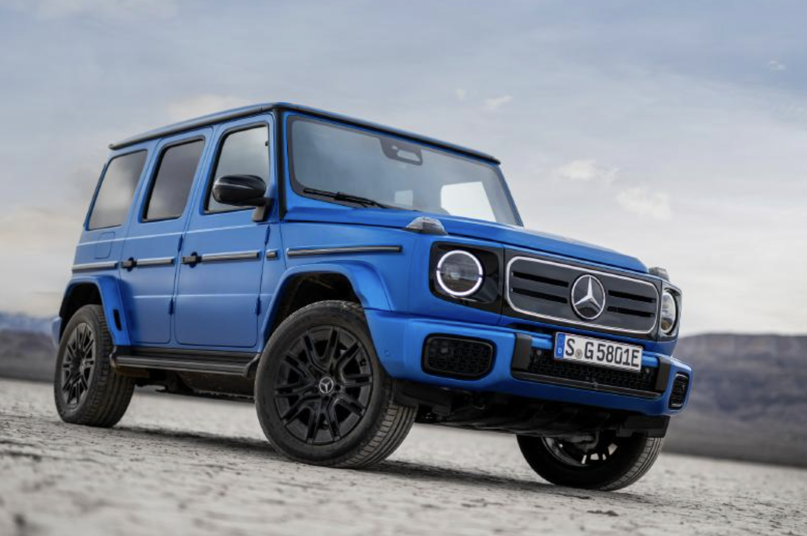 Mercedes electric G Wagon in blue